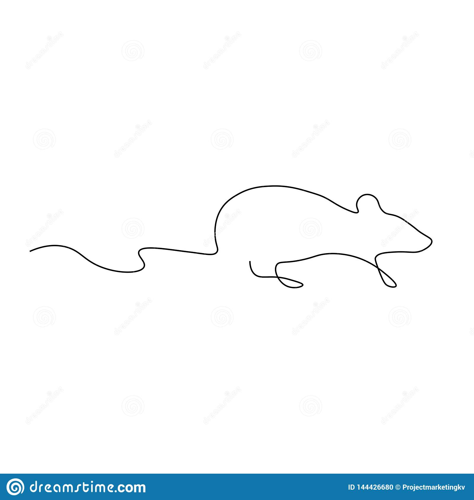 Mouse One Line Drawing Vector Illustration Stock Vector à La Souris Du Web 