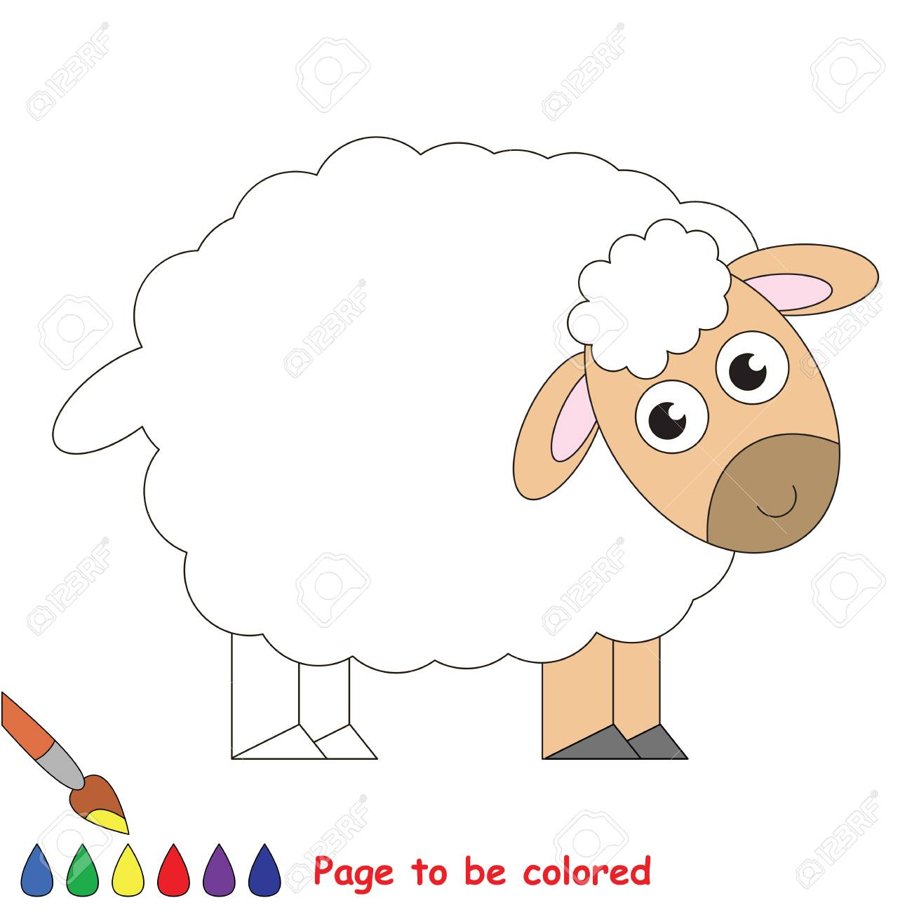 Mouton Mignon À Colorier, Le Livre À Colorier Pour Éduquer Les Enfants  D&amp;#039;âge Préscolaire Avec Des Jeux Éducatifs Faciles Pour Les Enfants Et Une concernant Mouton À Colorier 