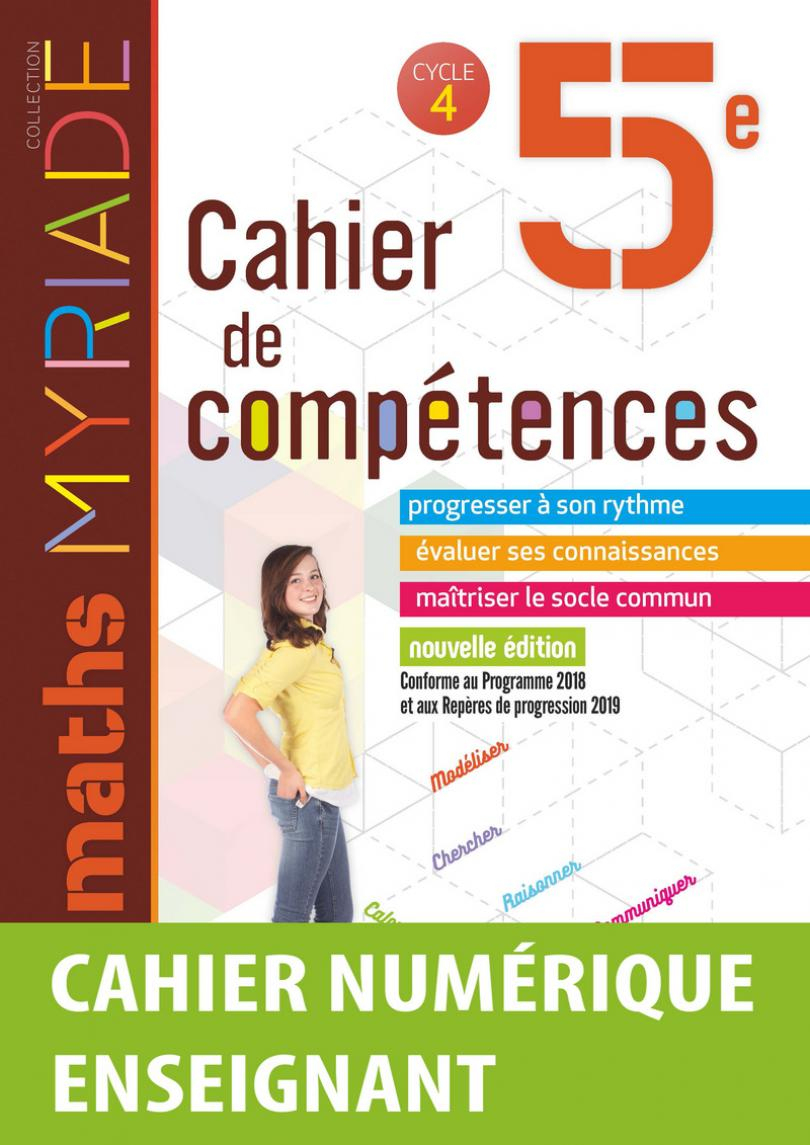 Myriade - Cahier De Compétences - Mathématiques 5E * Cahier tout Cahier De Vacances En Ligne 