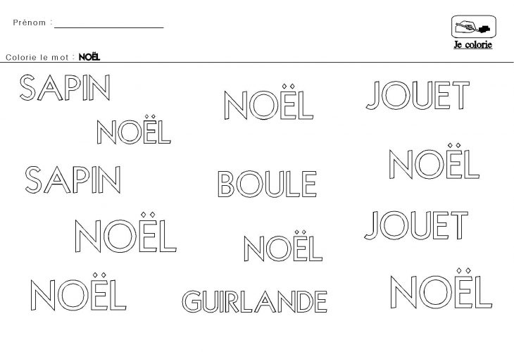 Noel En Maternelle Colorier Le Mot Noel (Avec Images) | Noel pour Noel Maternelle Grande Section