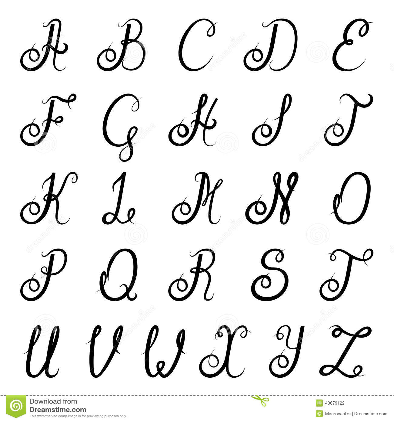 Noir D&amp;#039;alphabet De Calligraphie Illustration De Vecteur concernant Modele Calligraphie Alphabet Gratuit 