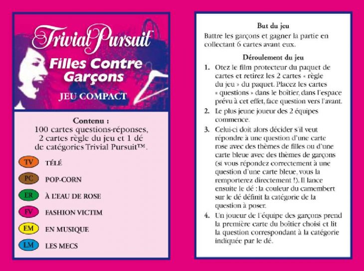 Notice Hasbro Jeu Compact Filles Contre Garcons Trivial intérieur Jeux De Gratuit Fille Et Garçon