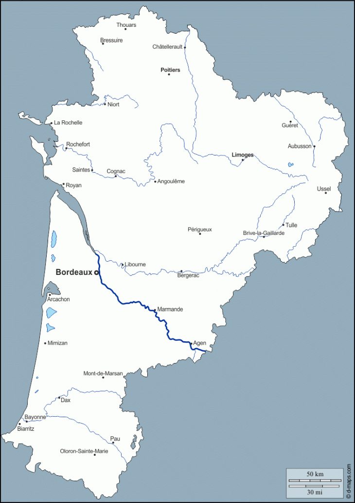 Nouvelle-Aquitaine Carte Géographique Gratuite, Carte concernant Carte Nouvel An Gratuite