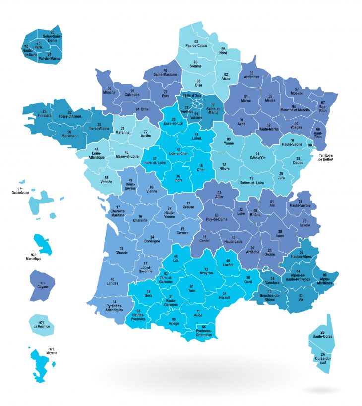 Numéros Et Départements De France Métropolitaine dedans Les Numéros Des Départements