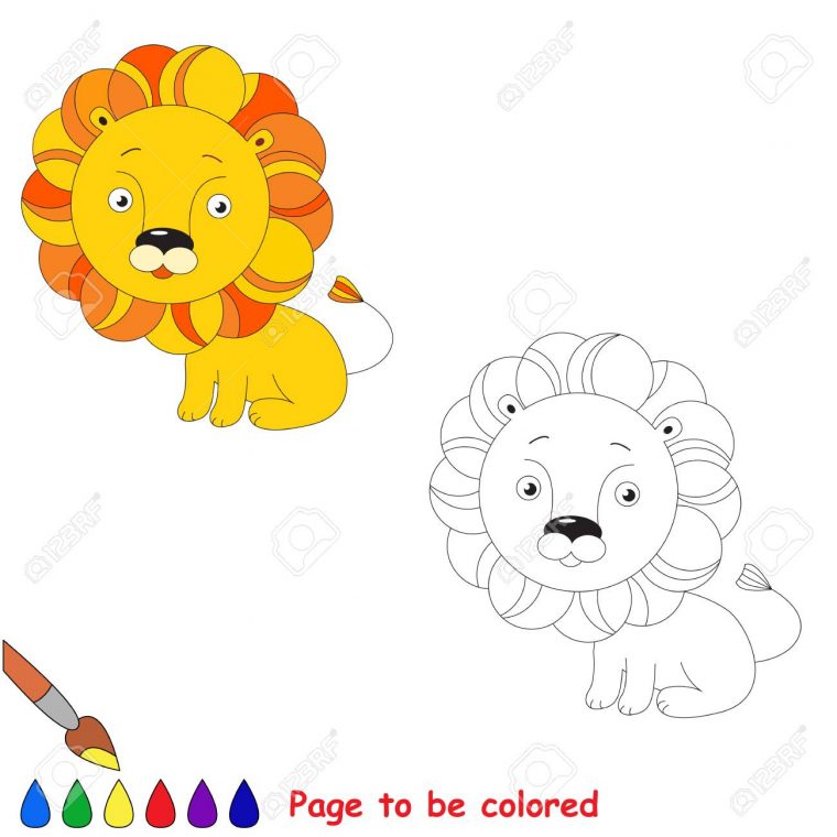 Orange Lion Jouet. Jeu Kid. Livre De Coloriage. Tâche D'être La Couleur.  Pour Les Enfants À Jouer. concernant Photo De Lion A Imprimer En Couleur