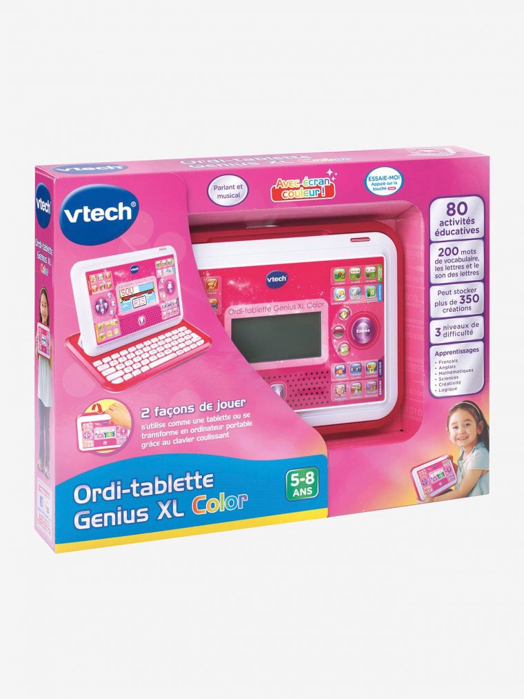 Ordi-Tablette Genius Xl Color Vtech Rose – Vtech encequiconcerne Ordinateur Educatif 3 Ans