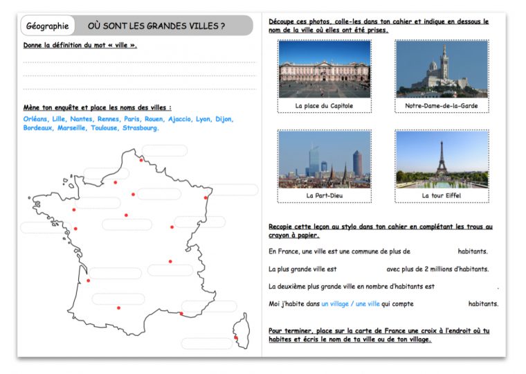 Où Sont Les Grandes Villes ? – Le Blog Du Cancre avec Carte De France Ce2