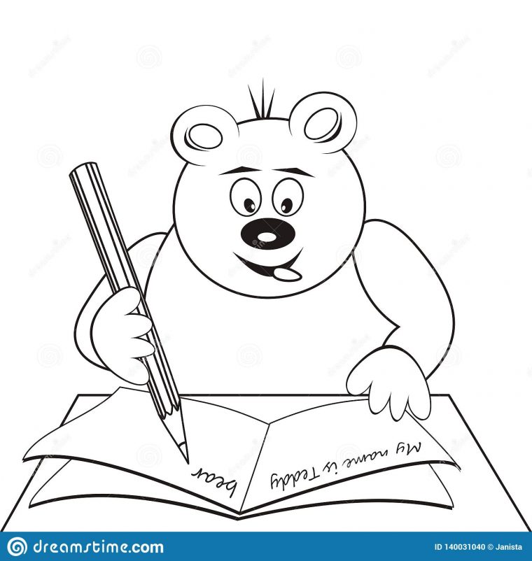 Ours De Nounours À L'école, Livre De Coloriage, Icône De à Cahier De Coloriage Enfant