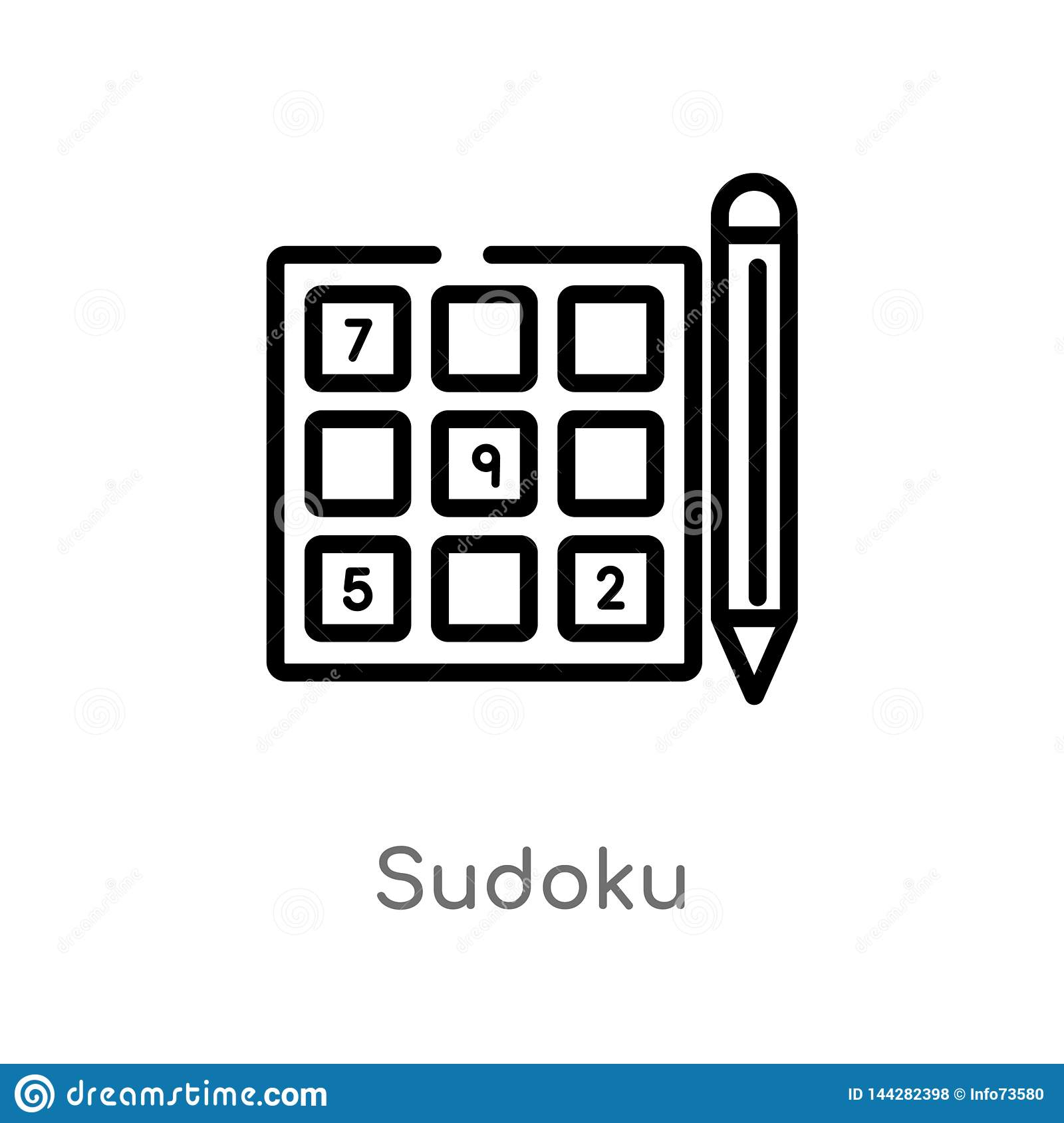Outline Sudoku Vector Icon. Isolated Black Simple Line serapportantà Sudoku Gratuit Francais
