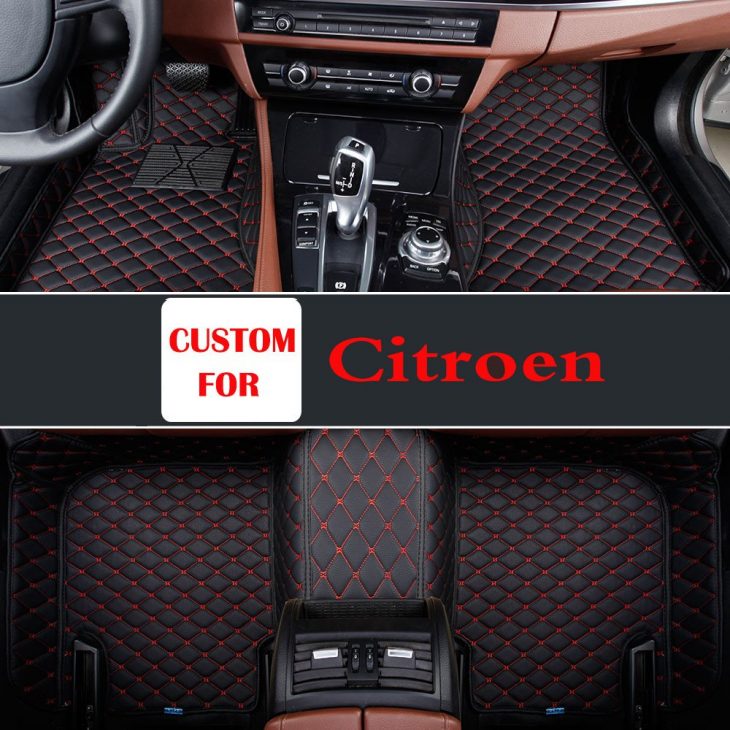 Özel Oto Paspaslar Araç Dekorasyon Styling Aksesuarları Çıkartmaları Için  Citroen C2 Elysee Quatre C4-Picasso C3-Xr C4L intérieur Quatres Image Un Mot