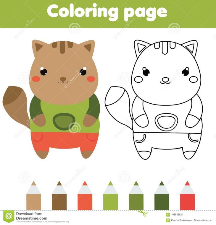 Page De Coloration Avec Le Chat Le Dessin Badine Le Jeu pour Jeux De Dessin De Chat