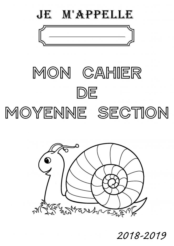 Page De Garde De Mon Cahier De Moyenne Section serapportantà Coloriage Moyenne Section À Imprimer