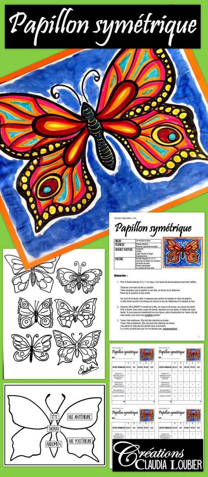 Papillon Symétrique, Projet D'arts Plastiques, Été Et pour Symétrie En Ligne