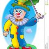 Parapluie De Fixation De Clown De Dessin Animé Illustration pour Dessin De Clown En Couleur