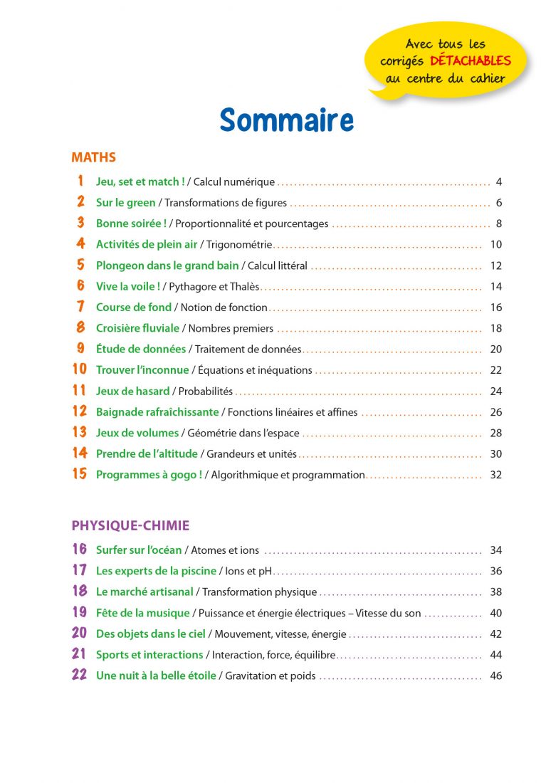 Passeport Cahier De Vacances 2019 – Maths-Physique-Chimie De La 3E Vers La  2De serapportantà Cahier De Vacances 1Ere S