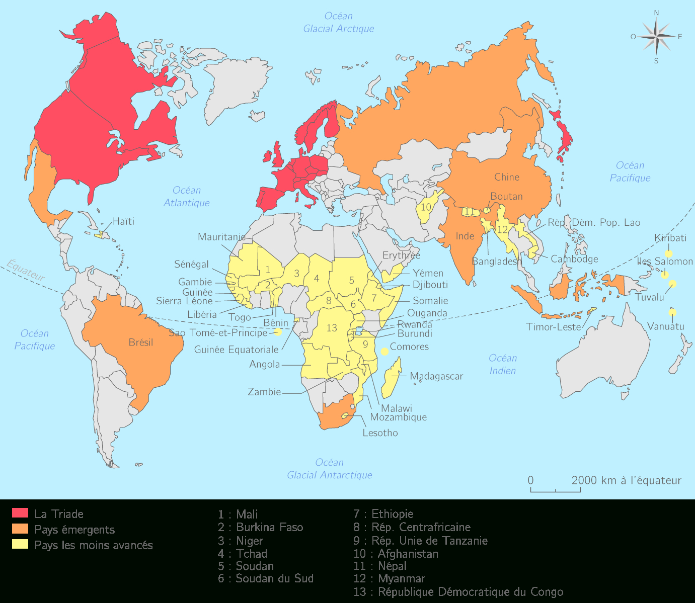 Pays Pauvres, Pays Émergents, Pôles De Puissance - 3E dedans Carte Du Monde Avec Capitales Et Pays