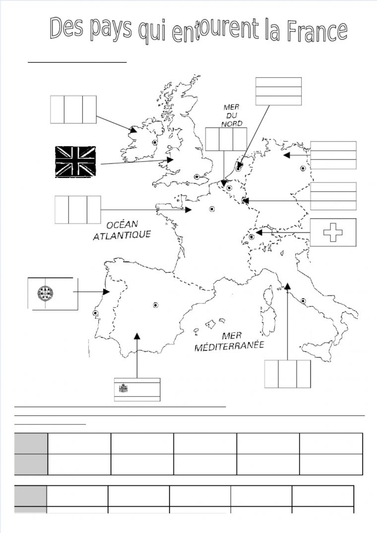 Pays Qui Entourent La France Ce2 – [Pdf Document] encequiconcerne Carte De France Ce2