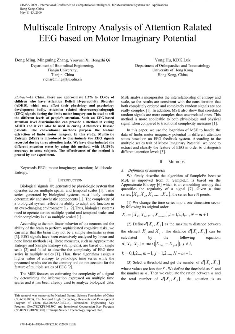 Pdf) Multiscale Entropy Analysis Of Attention Ralated Eeg pour Qi Devine Le Mot