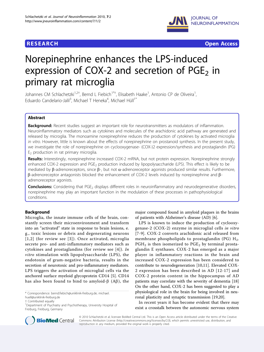 Pdf) Norepinephrine Enhances The Lps-Induced Expression Of serapportantà Reproduction Figure Cp 