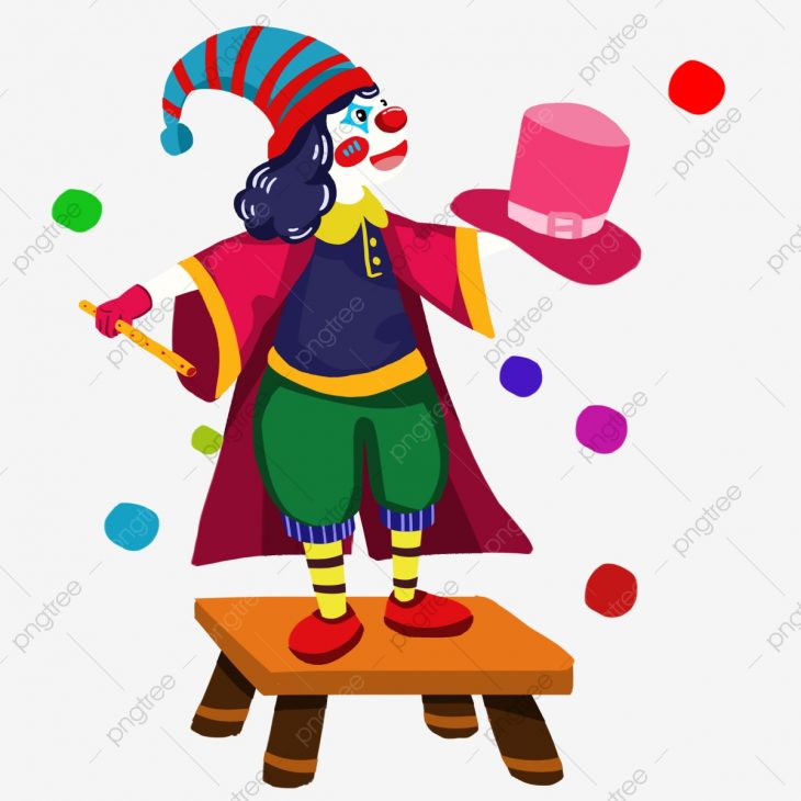 Peint À La Main Dessin Animé Personnage Couleur, Fools destiné Dessin De Clown En Couleur