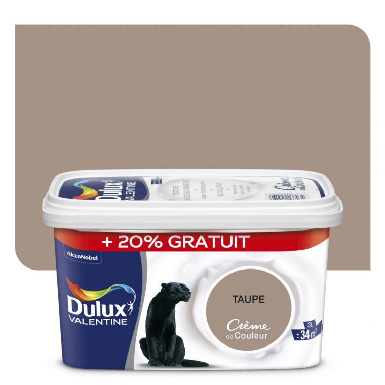 Peinture Dulux Valentine Crème De Couleur Taupe 2.5L+20% avec Code Couleur Taupe