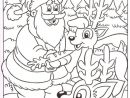 Père Noël Et Petits Rennes - Coloriage Père Noël | Coloriage avec Pere Noel À Colorier Et Imprimer