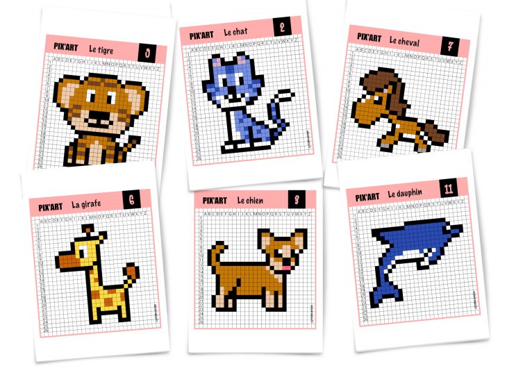 Pixel Art Animaux : 12 Modèles À Télécharger Gratuitement avec Jeux De Animaux Gratuit