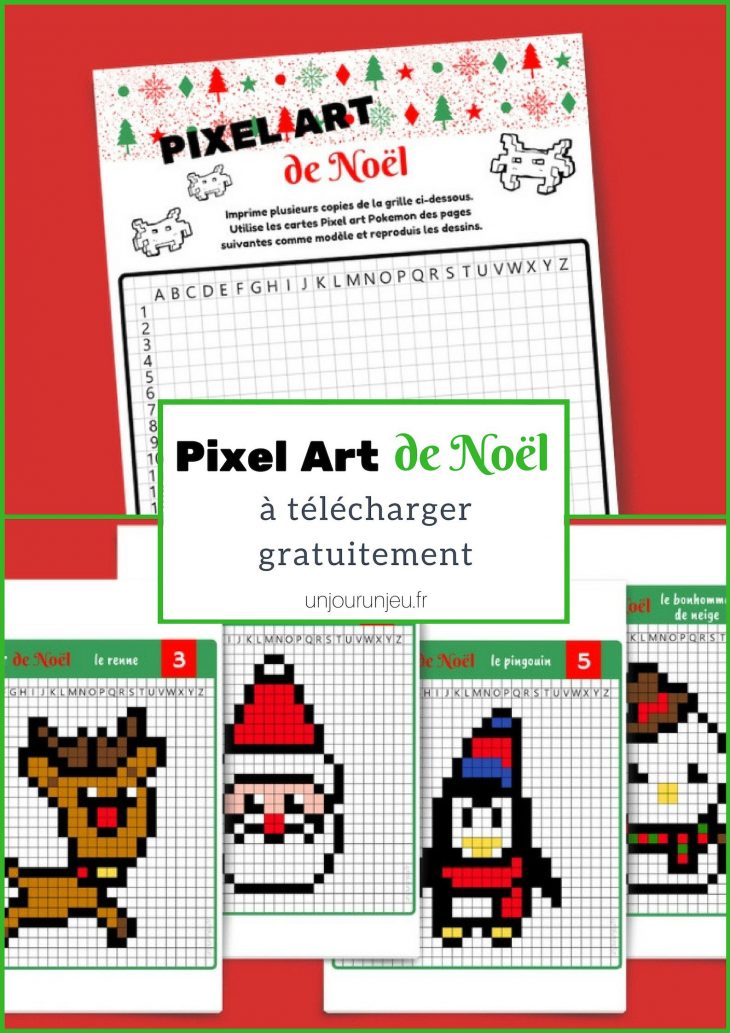 Pixel Art De Noël : 12 Modèles À Imprimer Gratuitement destiné Jeu Pour Noel Gratuit