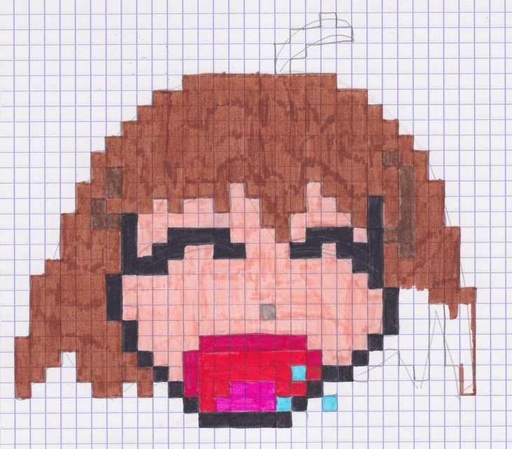 Pixel Art D'une Fille Qui Baille – Monde Créatif tout Pixel Art Facile Fille