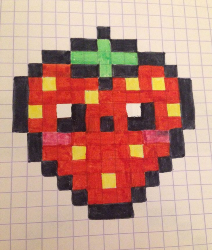 Pixel Art D'une Fraise Kawaï | Pixel Art, Pixel Art Fraise dedans Pixel Art Fraise