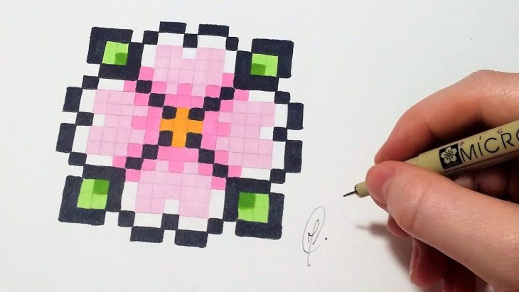 Pixel Art Fleur (Facile) dedans Pixel Art Facile Fille