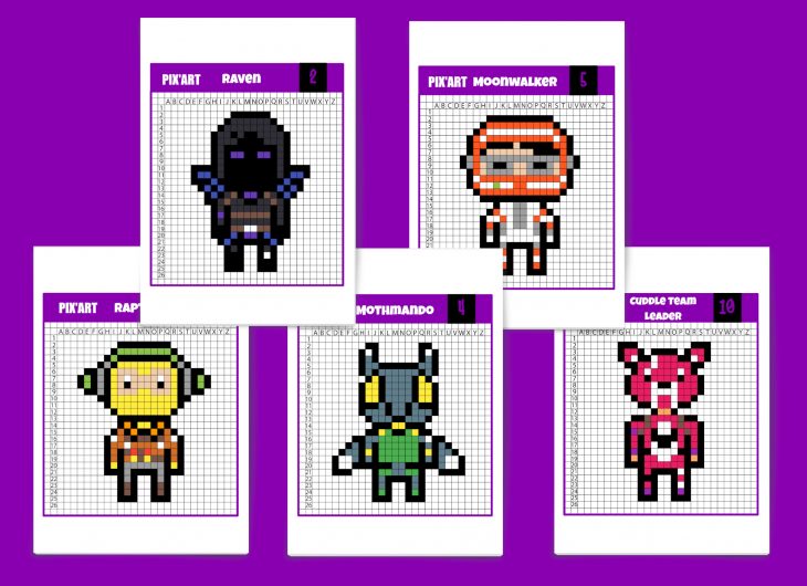 Pixel Art Fortnite : Retrouve Tes Personnages Préférés – Un encequiconcerne Jeux Video Pour Bebe