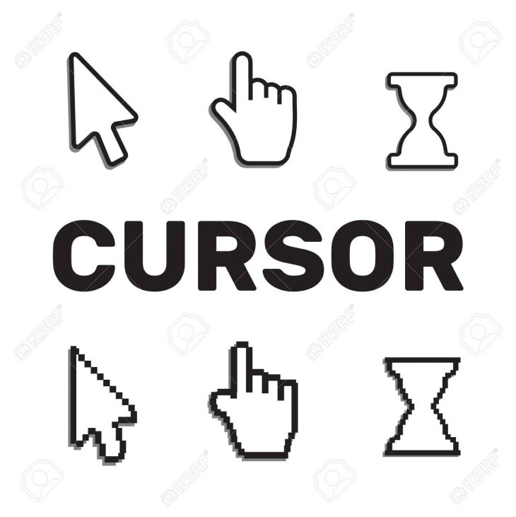 Pixel Cursors Icons Mouse Hand Arrow. Mouse Computer Cursor destiné La Souris Du Web