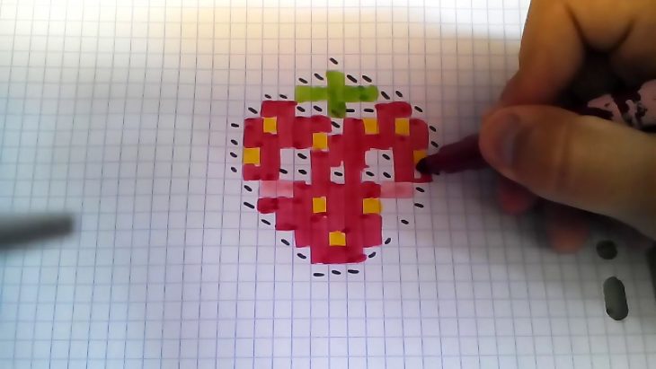 Pixels Art La Fraise – serapportantà Pixel Art Fraise