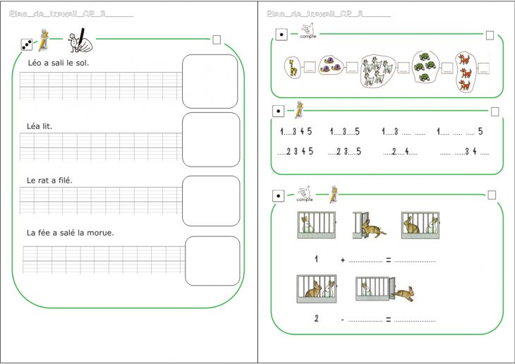 Plan De Travail Cp – Zaubette pour Travaille De Cp A Imprimer