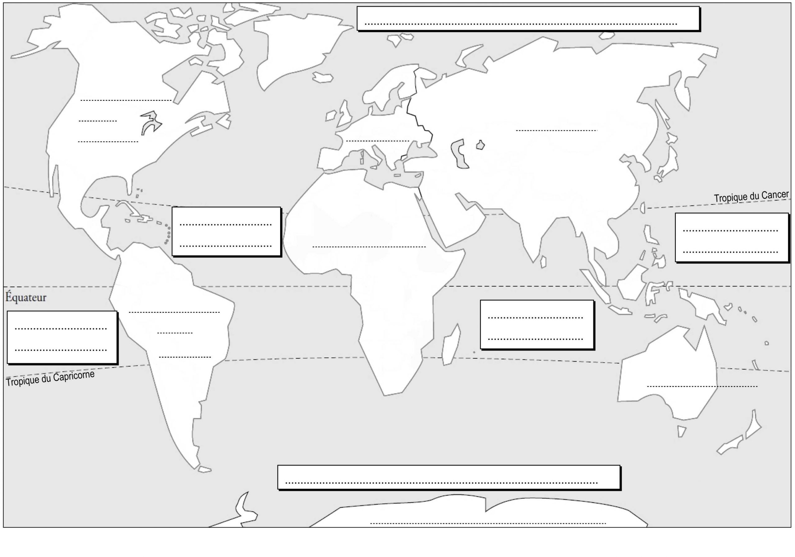 Planisphère À Compléter | Planisphère À Imprimer, Géographie dedans Carte Du Monde Vierge À Remplir En Ligne