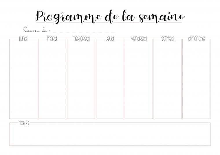 Planners À Imprimer Pour S'organiser Au Quotidien – Gratuit destiné Calendrier De La Semaine À Imprimer