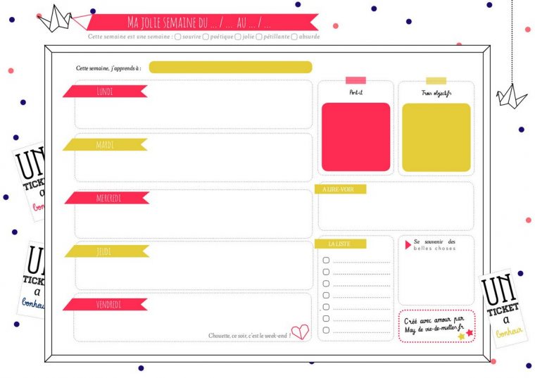 Planning De Semaine Et Agenda À Imprimer Gratuitement. serapportantà Agenda 2018 À Imprimer Gratuit