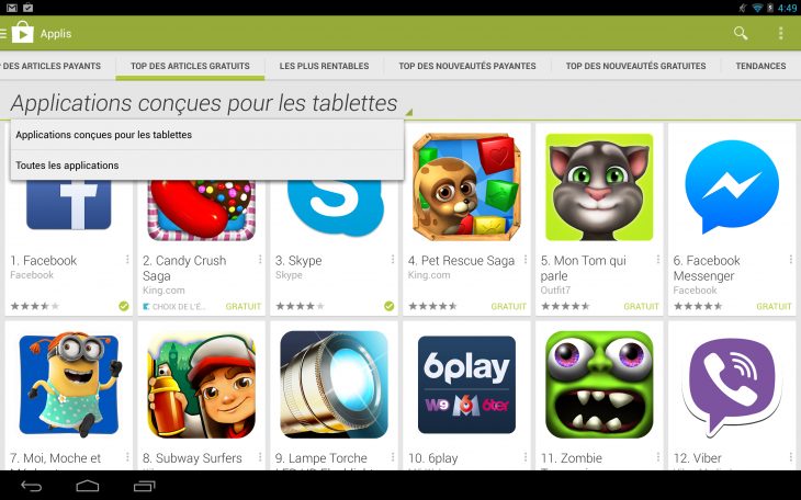 Play Store : Une Nouvelle Version Adaptée Au Format Tablette pour Jeux De Tablette Gratuit