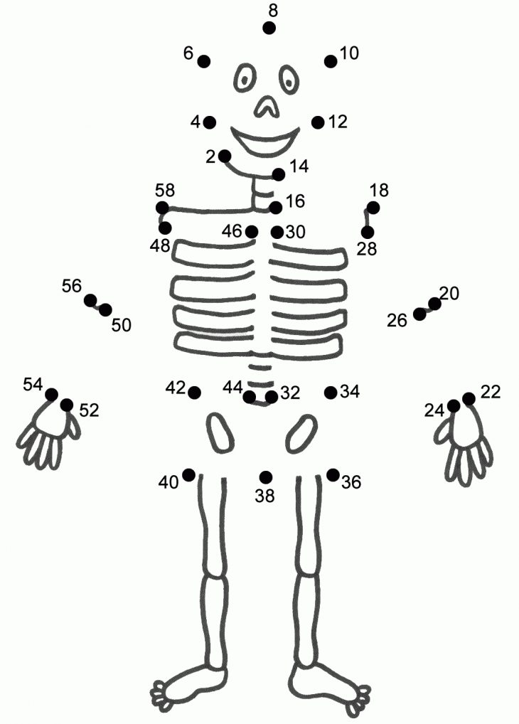 Points À Relier Corps Humain Squelette | Corps Humain encequiconcerne Activité Corps Humain