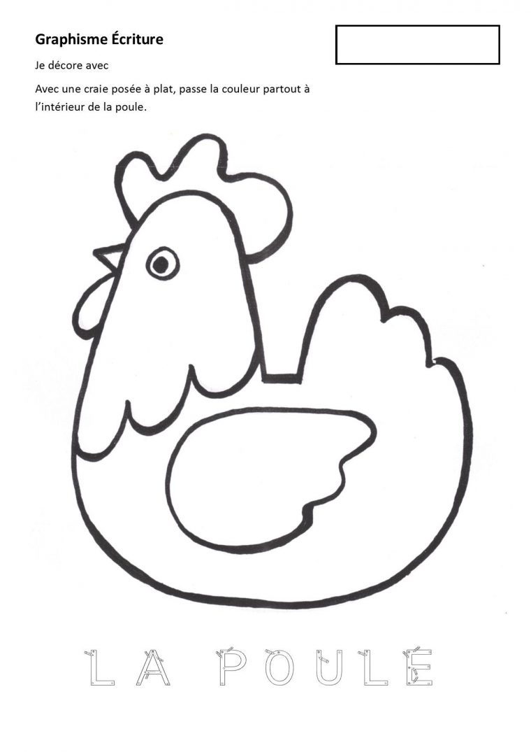 Poule Avec Graphismes Au Choix Ou Pour Ps | Maternelle concernant Coloriage Maternelle Ps