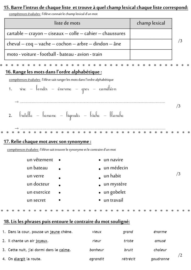 Ppt – Evaluation De Milieu De Ce1 Français Powerpoint tout Barre L Intrus