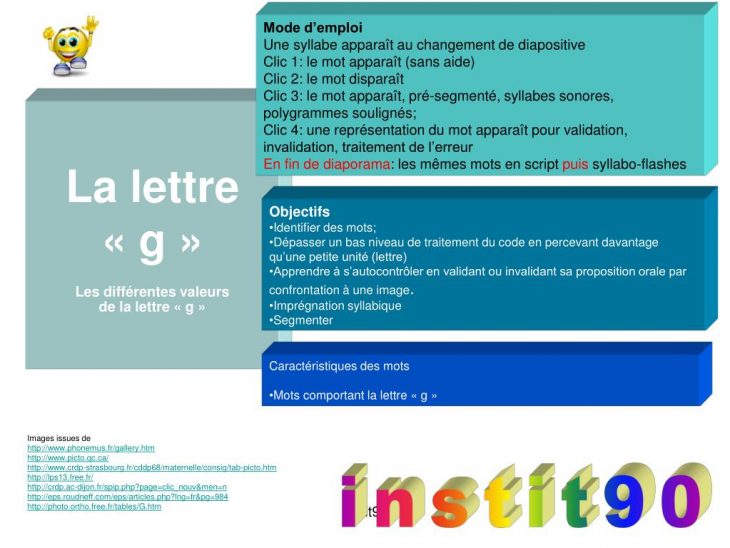 Ppt – La Lettre « G » Les Différentes Valeurs De La Lettre tout Aide Pour 4 Images Un Mot