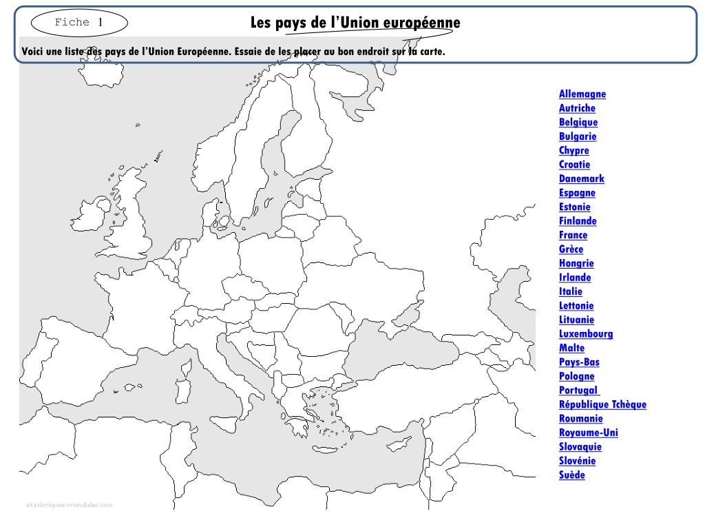 Ppt - Les Pays De L&amp;#039;union Européenne Powerpoint Presentation dedans Pays Union Européenne Liste 