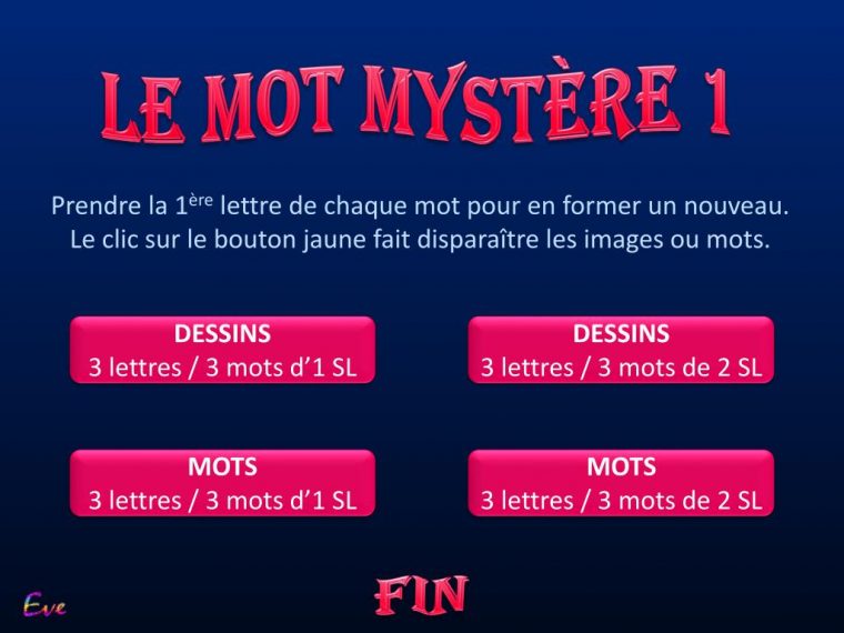 Ppt – Prendre La 1 Ère Lettre De Chaque Mot Pour En Former serapportantà Mot Mystere