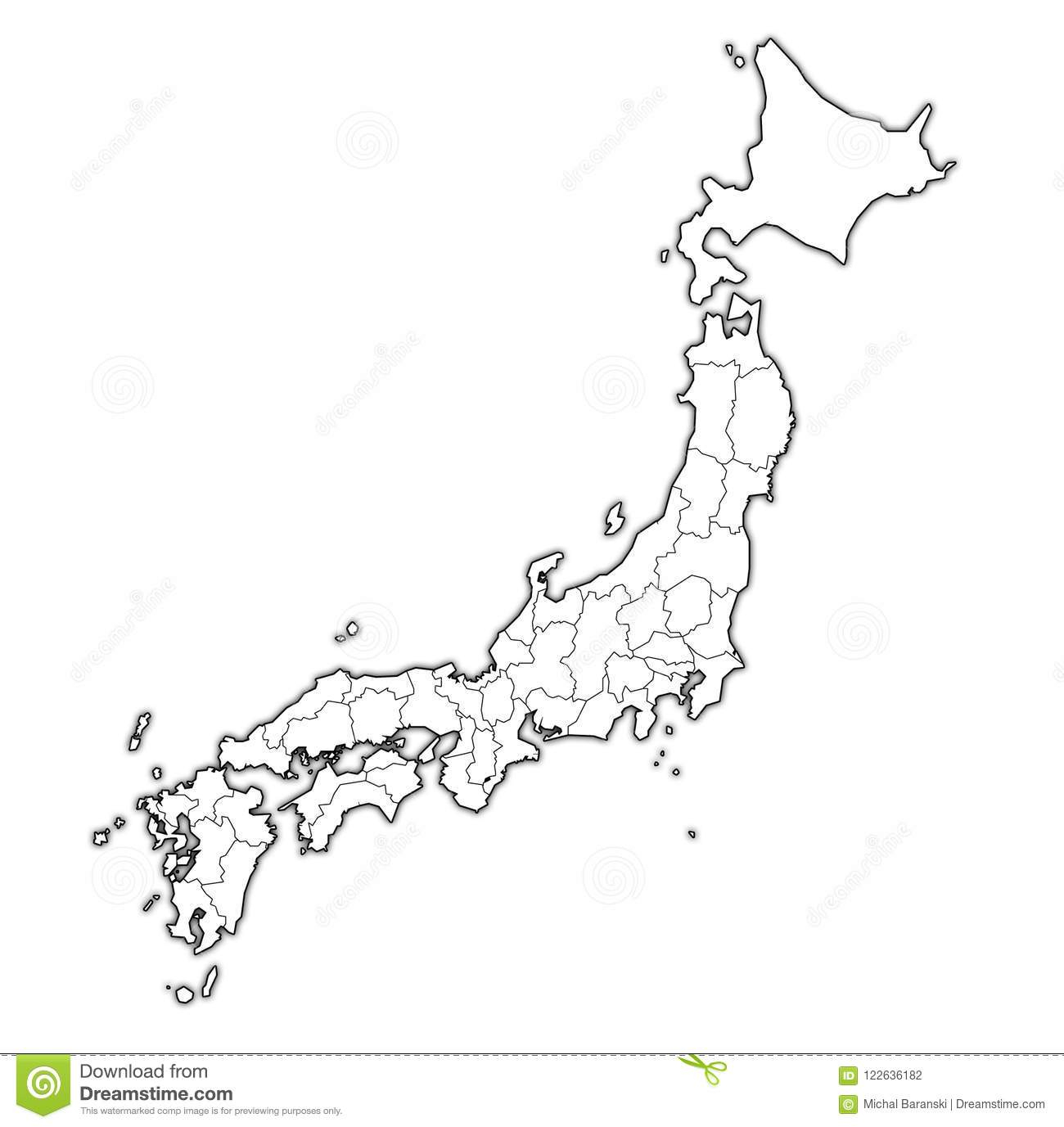 Préfectures Du Japon Sur La Carte D&amp;#039;administration serapportantà Carte Des Préfectures 