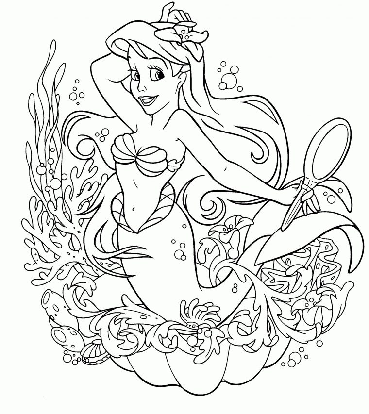 Princesse Disney : Coloriage La Sirène À Imprimer Et Colorier concernant Coloriage Princesse Sirene