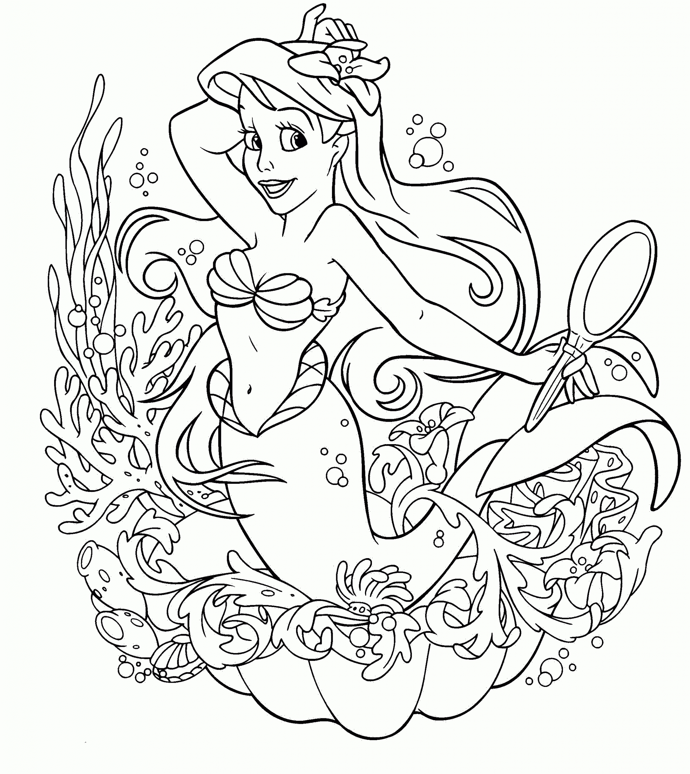 Princesse Disney : Coloriage La Sirène À Imprimer Et Colorier concernant Coloriage Princesse Sirene 