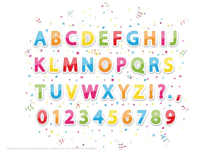 Printable Stickers Of English Alphabet Letters And Numbers intérieur Coloriage Alphabet Complet A Imprimer