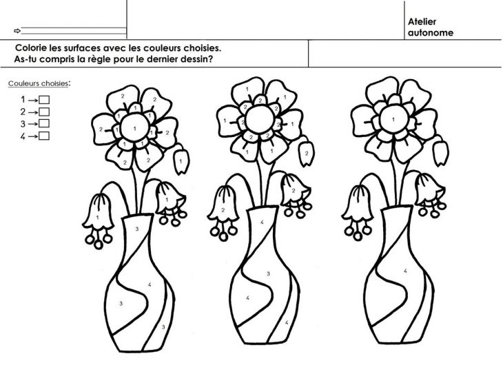 Printemps, Coloriage Autonome Et Logique – École Maternelle à Coloriage Classe Maternelle